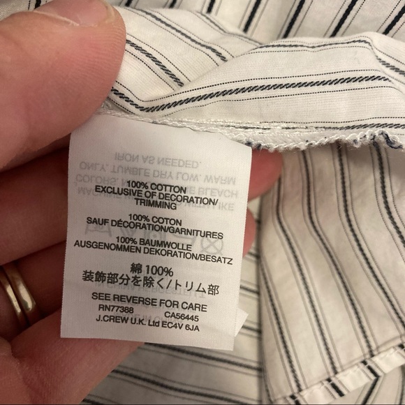 Madewell striped embroidered sleeve button up v neck shirt size small - Picture 4 of 8